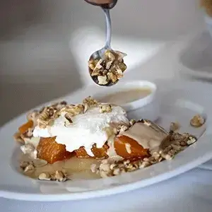 Antalya's pumpkin dessert with cream