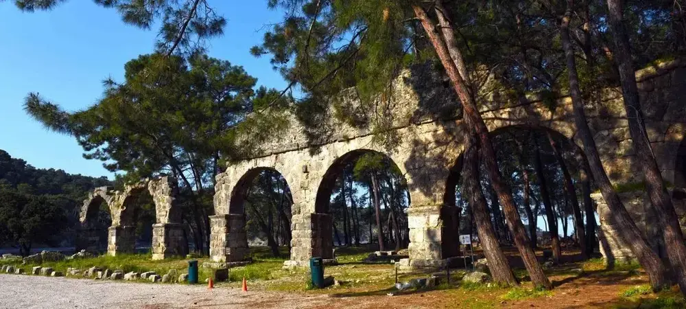 Phaselis Antique City aqueduct in Antalya, Turkey